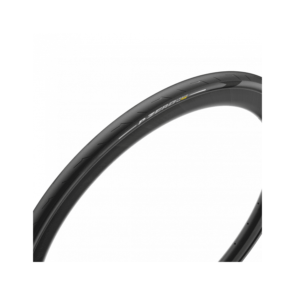 Pirelli P Zero Race TLR RS tubeless ready road tire for racing, featuring a sleek black design and high-performance tread pattern.