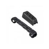 Topeak Fastfuel Tri Station bike bag in black with quick mount strap system, designed for cycling accessories storage.
