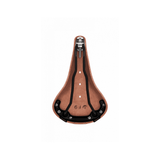 Brooks B17 leather bike saddle with black steel rails, designed for long-distance cycling comfort and durable performance.