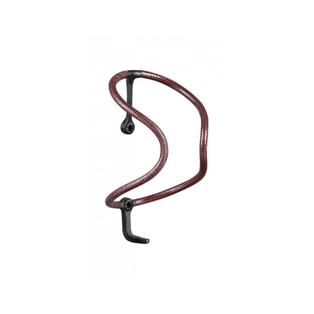 Topeak FEZA MT16 Kevlar carbon water bottle cage with bolts and wrench, lightweight cycling accessories for bike hydration.