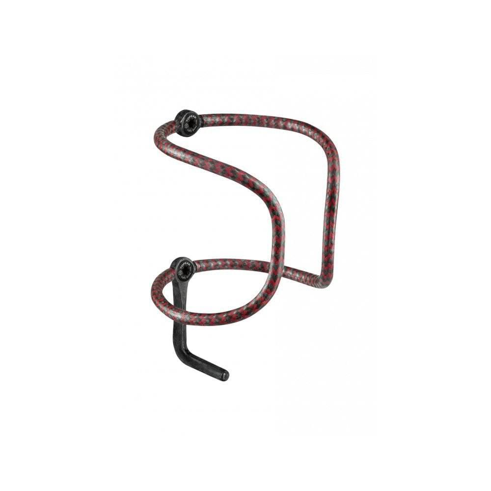 Topeak FEZA R10 Kevlar carbon bottle cage with Feza® bottle glide and mounting kit, designed for lightweight bike hydration.