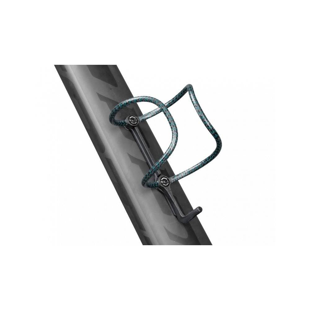 Topeak FEZA R10 Kevlar carbon bottle cage with Feza® bottle glide and mounting kit, designed for lightweight cycling hydration.