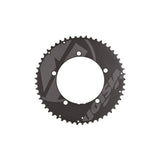Vision TT Chainring 2x11 Speed 5H 130 BCD for time trial bike components, close-up of black chainring with teeth and branding