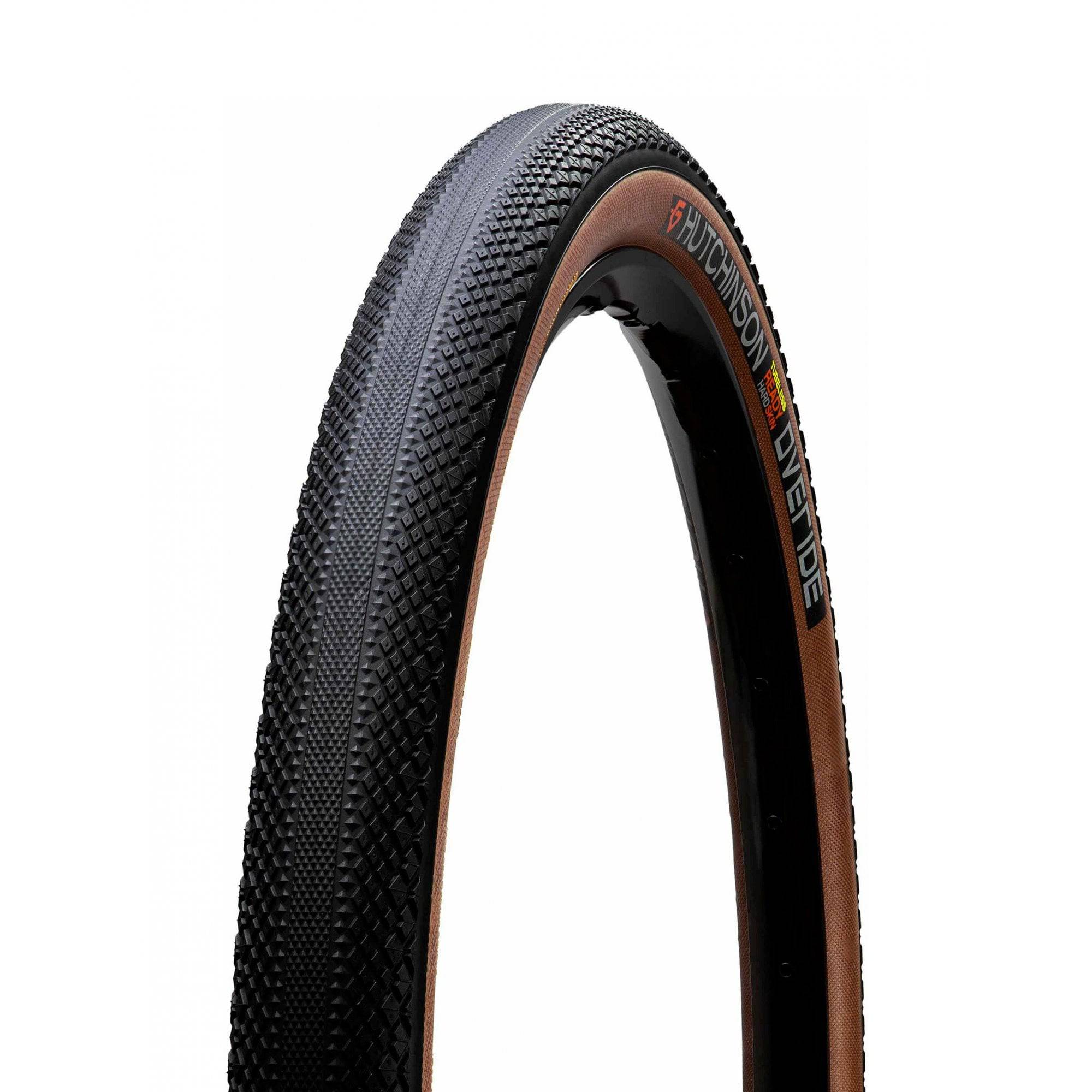 Hutchinson Override Gravel Hardskin 700x40 tubeless-ready tire with tan sidewall for gravel and cyclocross bikes.