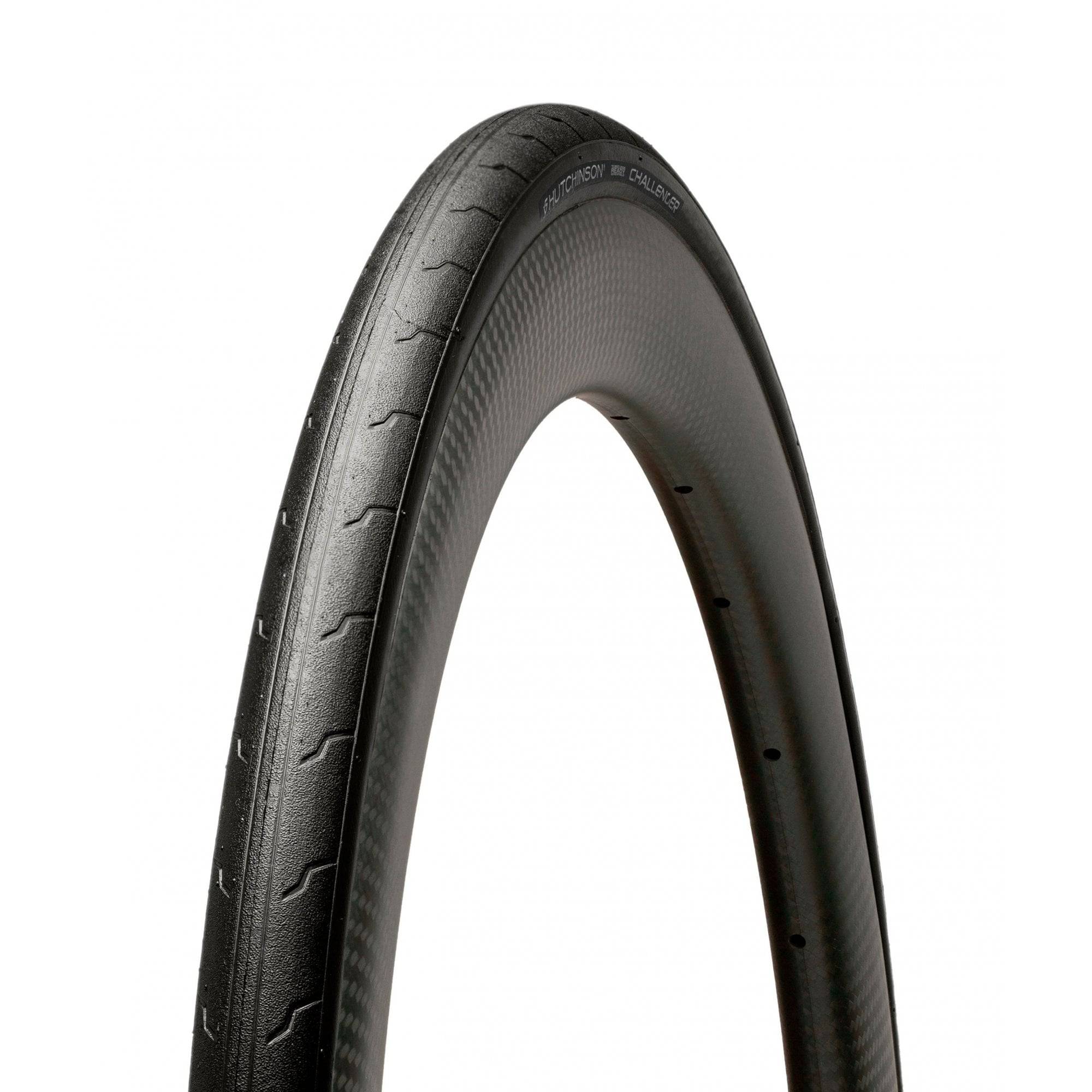Hutchinson Challenger TR 700x32 tubeless ready road tyre in black, designed for durable performance on road bikes.