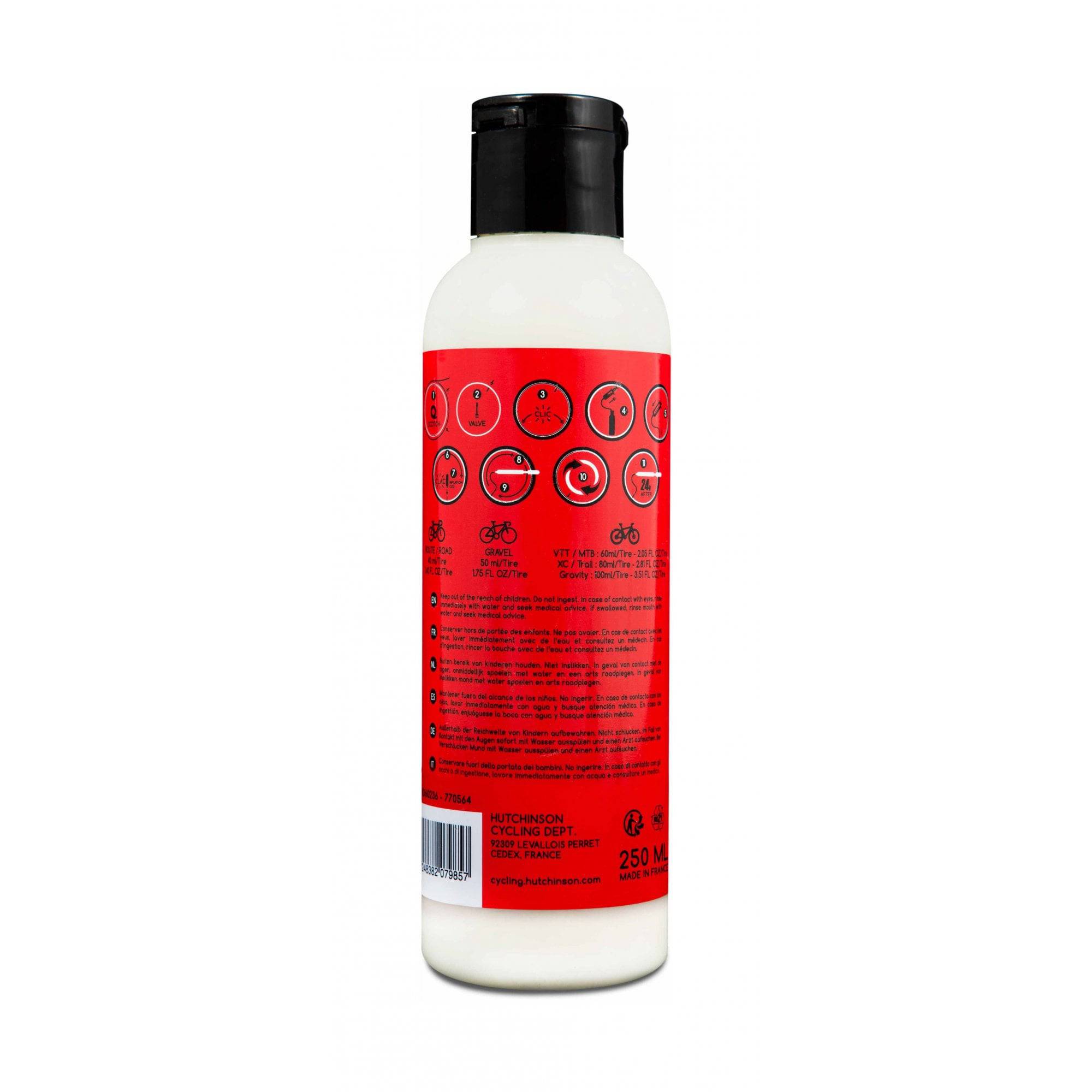 Hutchinson Protect'Air Max 2023 tubeless latex tyre sealant for road and MTB bikes, shown in a container.