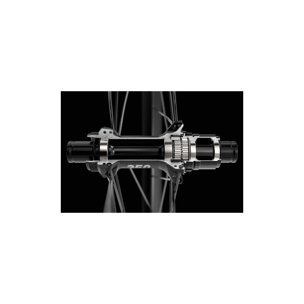 DT Swiss 350 Straight Pull Front Disc Hub with Center-Lock, 100x12mm, 24H black bike component.