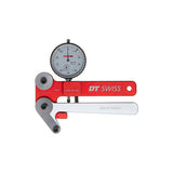 DT Swiss Proline Analogue Tensiometer in red and silver for measuring spoke tension on bicycle wheels.