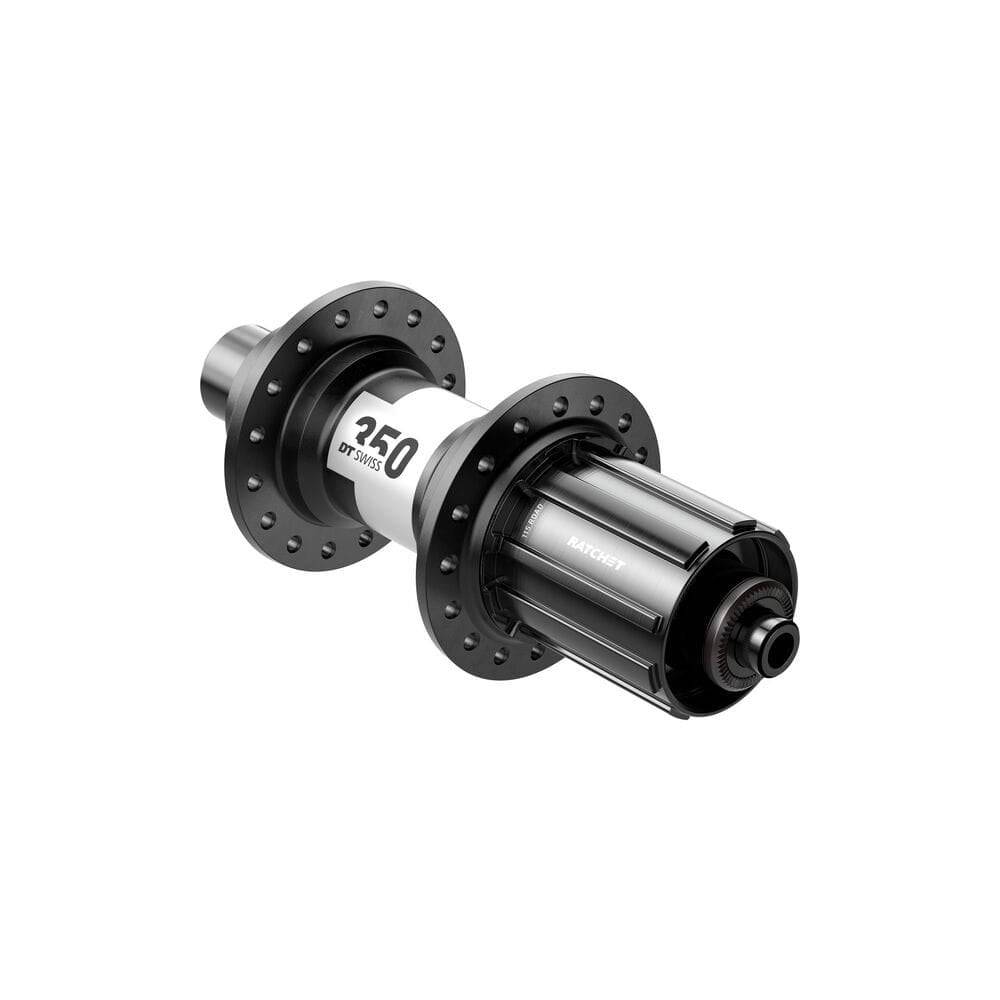 DT Swiss 350 Classic rear bike hub, 130mm quick-release, Shimano road 24-hole black component with precision engineering.