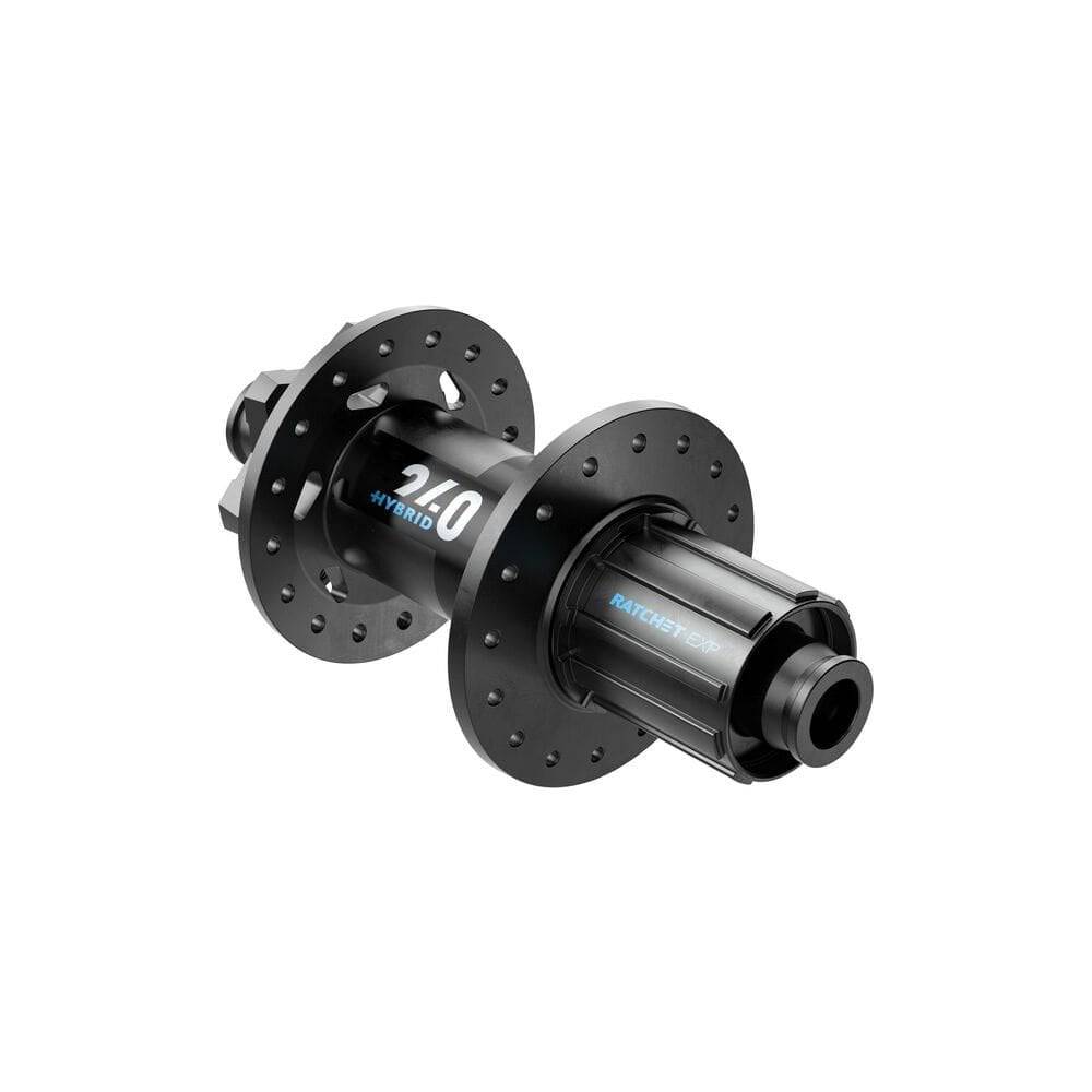 DT Swiss Hybrid 240 Classic rear hub with 6-bolt, 148x12mm boost, Shimano HG, black, for mountain bike wheelsets.