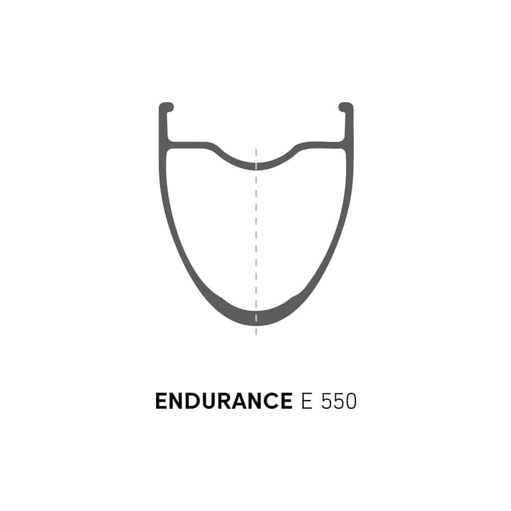 DT Swiss E 550 DB Presta-drilled disc brake rim for road and light gravel biking, featuring lightweight aluminum construction.