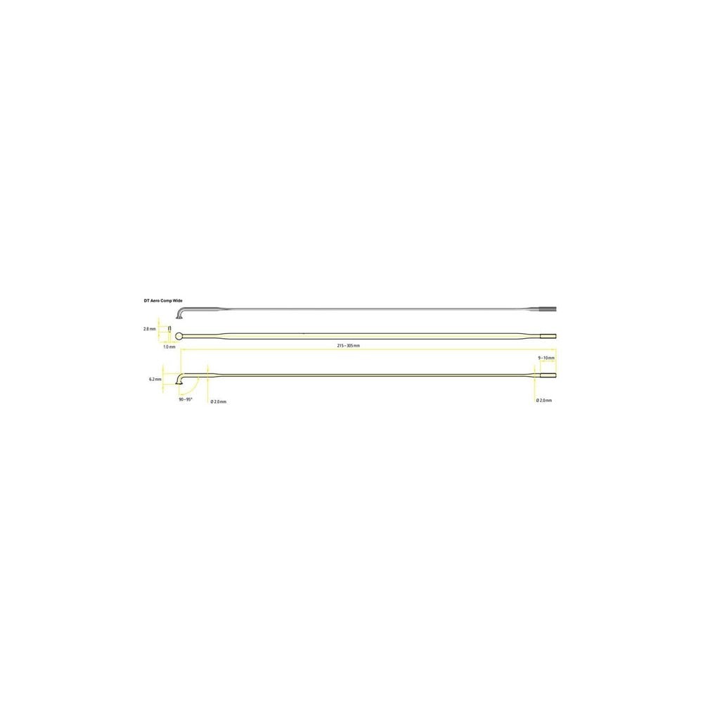 Box of 20 DT Swiss Aero Comp Wide Straight Pull 14G 2mm spokes, durable bike wheel component for optimal performance.