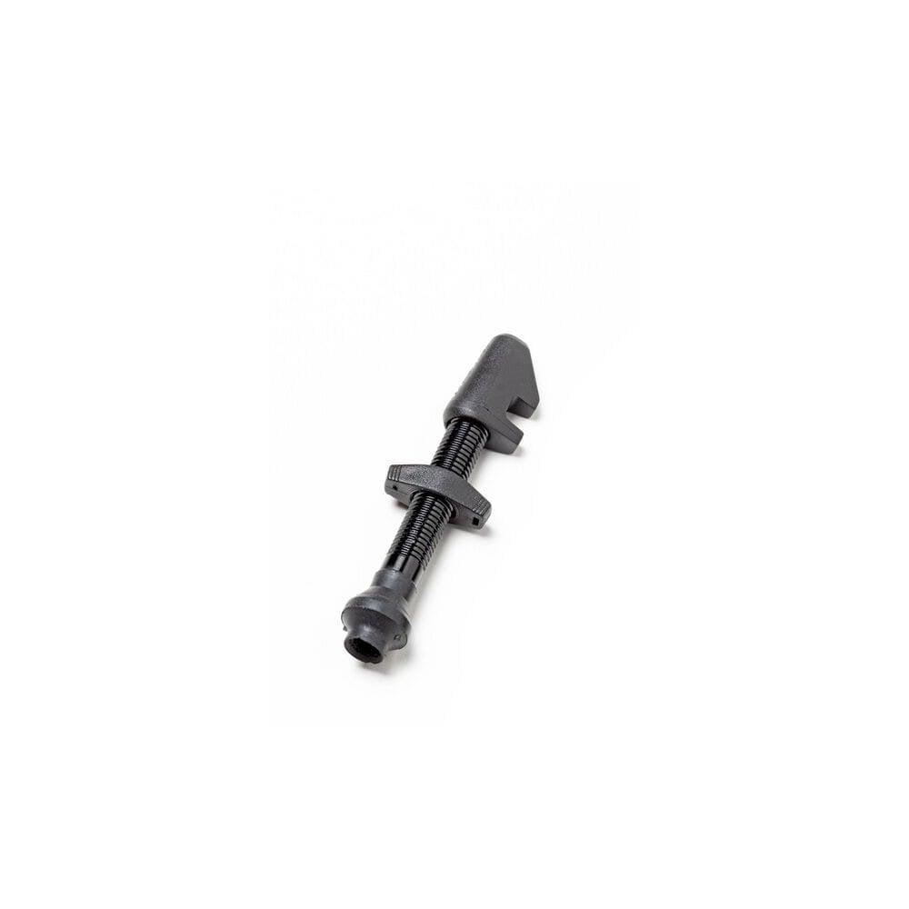 Black DT Swiss lightweight aluminum tubeless valve for 18-25mm deep rims, designed for bicycle wheel components.