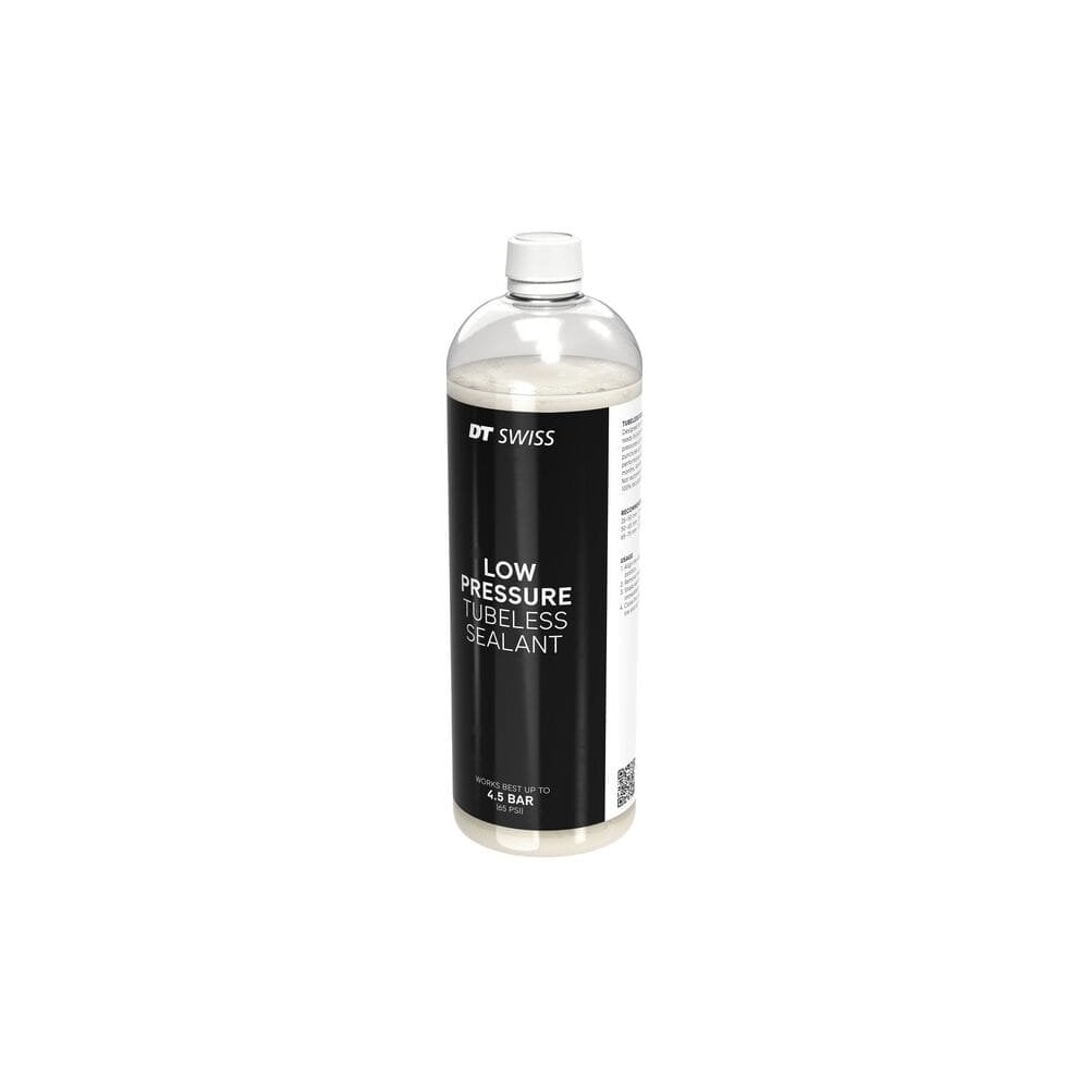 DT Swiss low pressure MTB gravel tyre sealant in a 1000 ml bottle, designed for tubeless mountain bike and gravel tires.