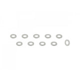 Set of four Bontrager Aeolus Pro silver spoke nipple washers for bicycle wheel components, designed for durable wheel assembly.