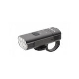 Moon Sport Rigel Enduro 2600lm front bike light in black with USB-C charging port and adjustable mounting for cycling safety.