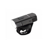 Moon Sport Rigel Lite 500lm USB-C rechargeable bike front light, black with waterproof IPX7 rating, mounted on a bike handlebar.