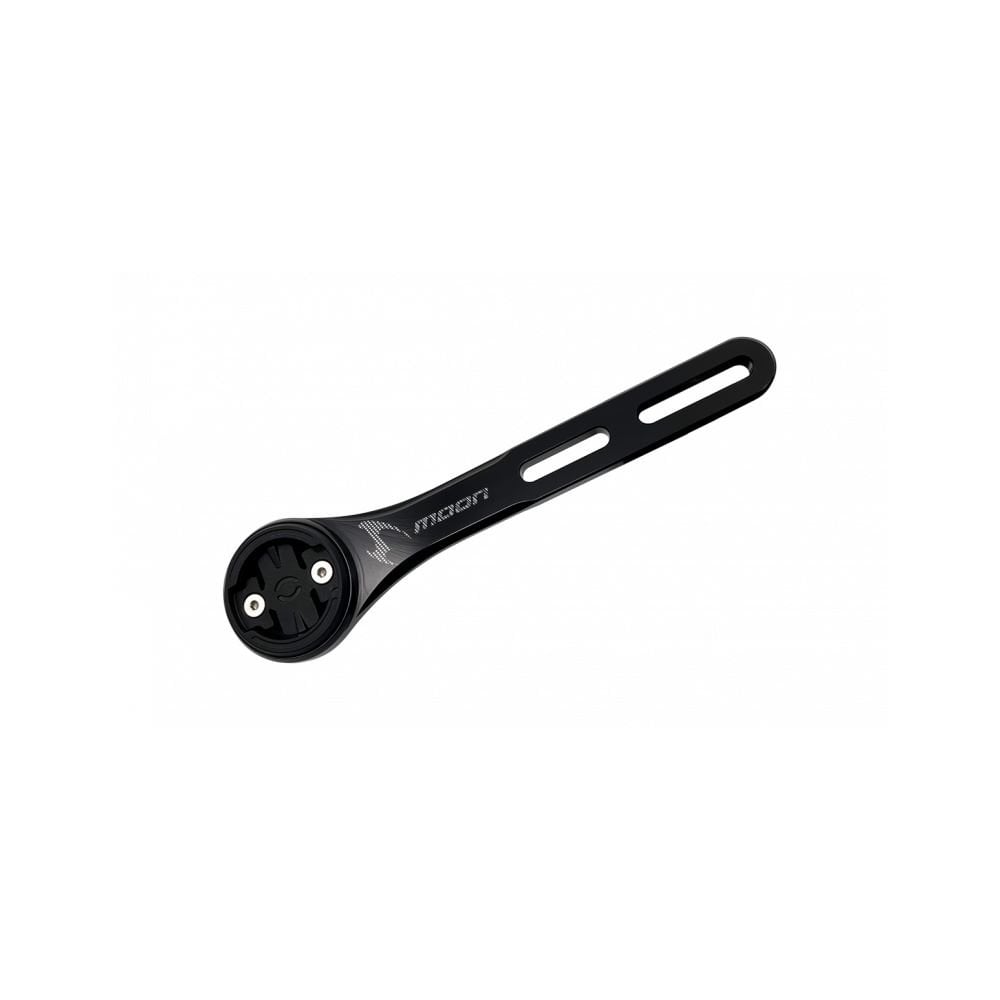 Moon Sport M-06 integrated bar stem mount for Garmin, Wahoo, and GoPro in black, showing sleek bike accessory with compatible device attachments.