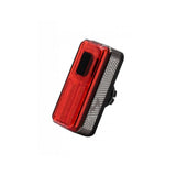 Moon Sport Helix Lite 100lm rear bike light in black showing USB-C charging port and IPX7 waterproof design.