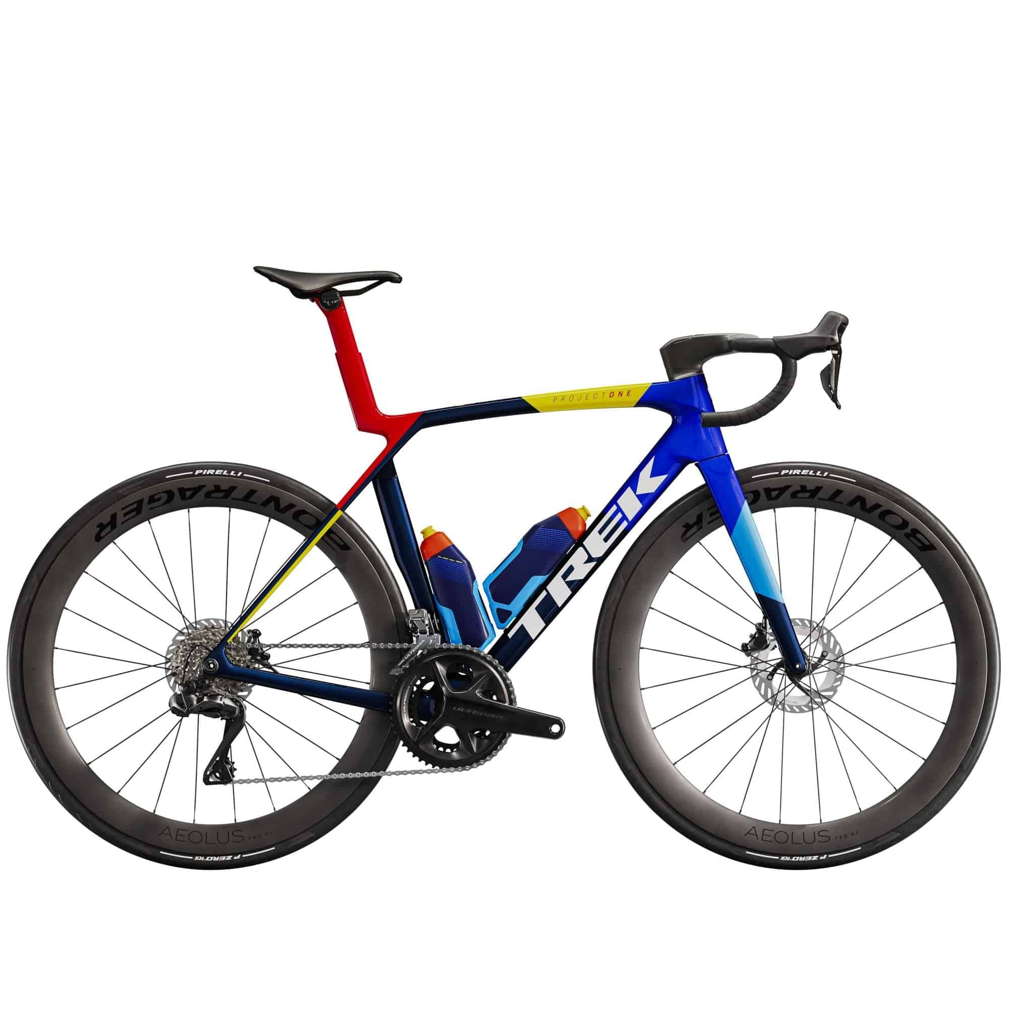 Trek Madone SLR 7 Gen 8 road bike with aero carbon frame and Shimano Ultegra Di2 shifters, sleek and lightweight cycling bike.
