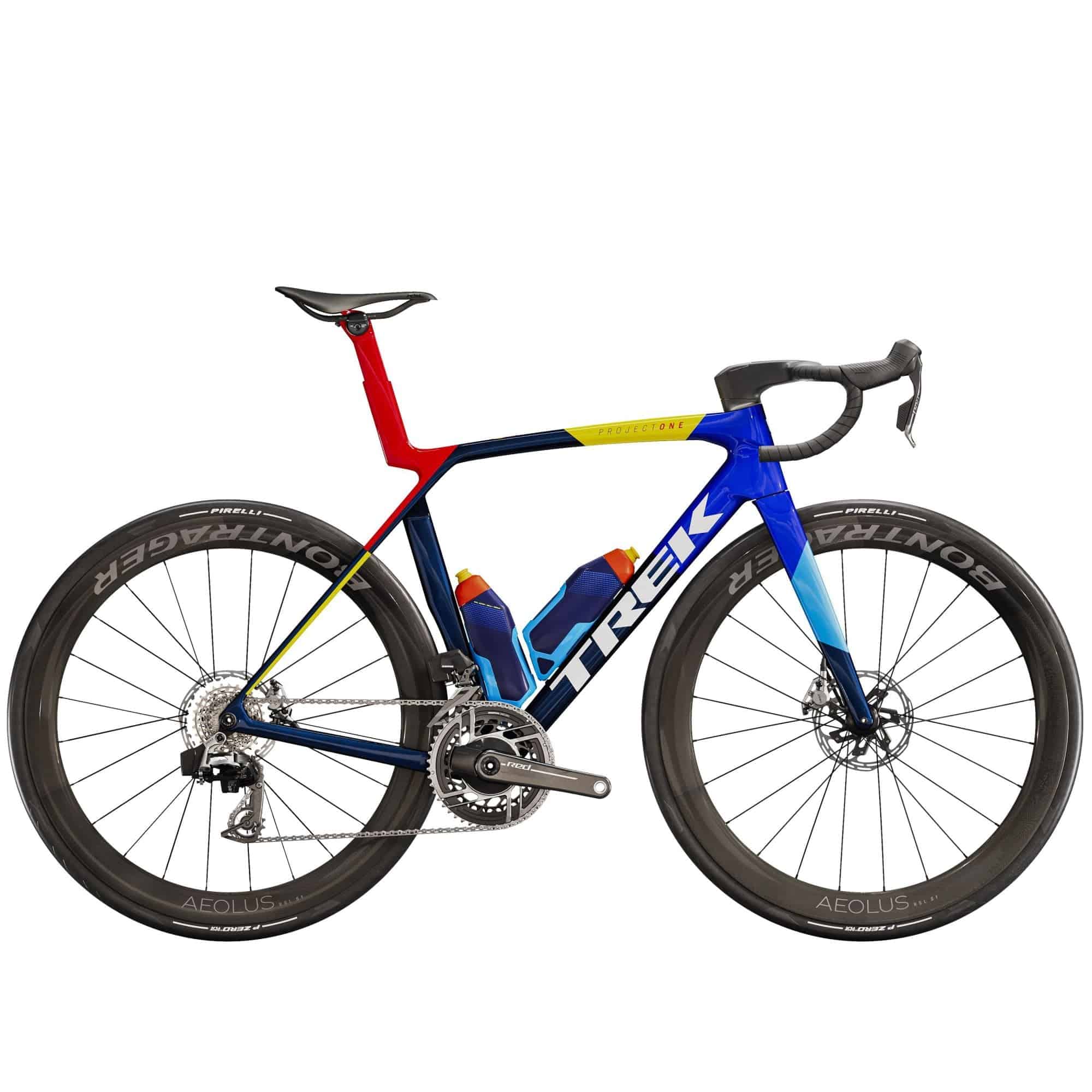 Trek Madone SLR 9 AXS Gen 8 aero road bike with SRAM RED eTap AXS, 900 Series OCLV Carbon frame, sleek design.