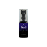 Finish Line Halo Wet Lubricant bottle for bicycle chains, featuring Smart Luber™ technology in a workshop setting.