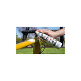 Finish Line Showroom Polish Ceramic Tech aerosol bike cleaner and protector in a workshop setting, box of 6 bottles.