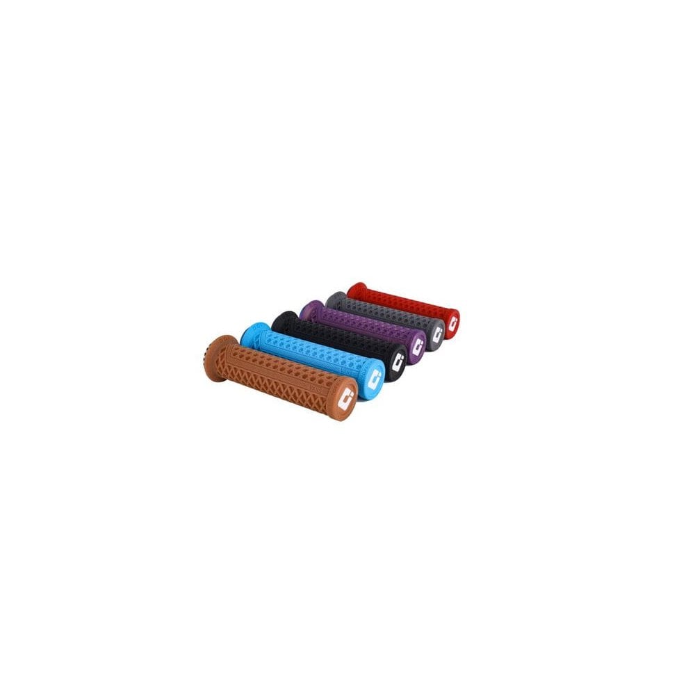 ODI Vans V2.1 MTB lock-on grips with single-clamp system, black rubber handles for mountain bike control.