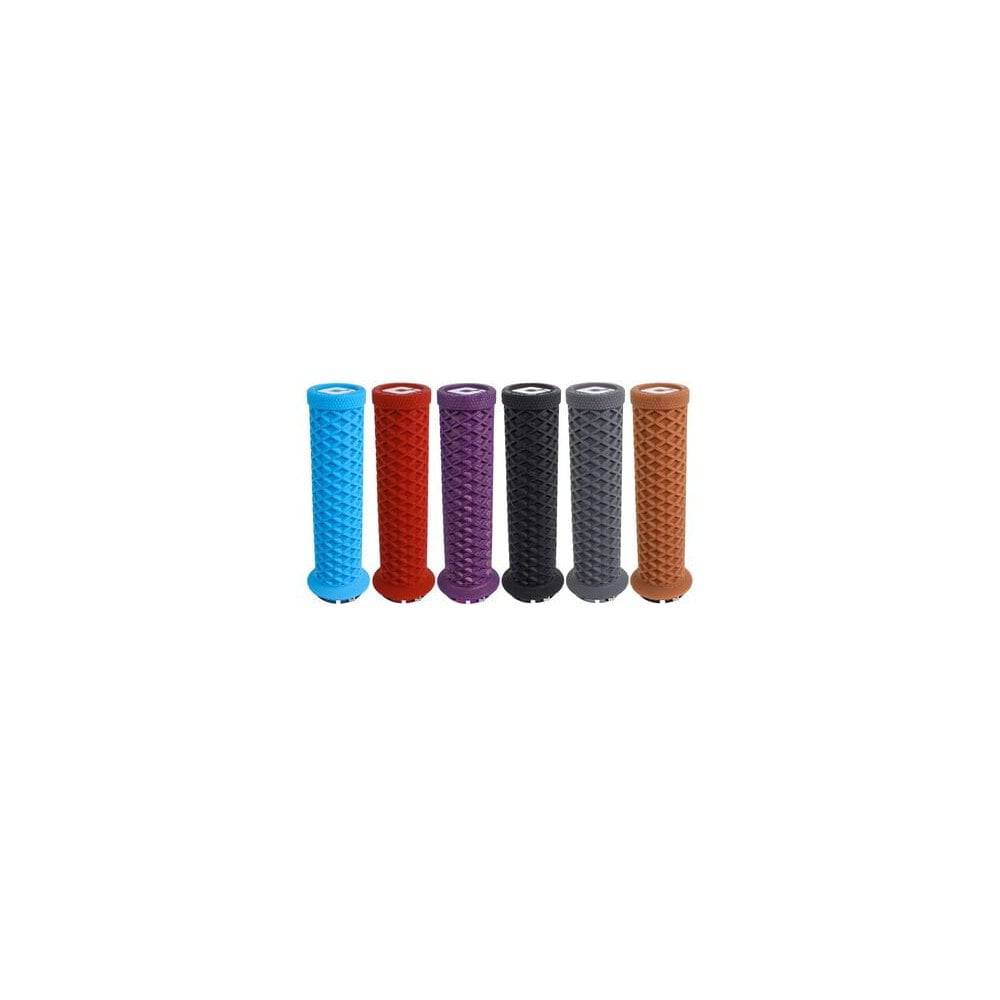ODI Vans V2.1 MTB lock-on grips with single-clamp system, black rubber grips for mountain bike handlebars.