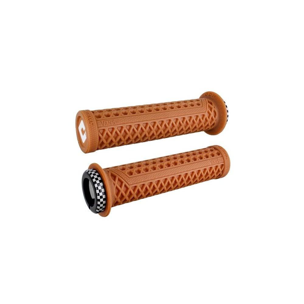 ODI Vans V2.1 MTB lock-on grips with single-clamp system, black rubber handles for mountain bike control and comfort