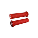 ODI Vans V2.1 MTB lock-on grips with single-clamp system for mountain bikes, featuring textured rubber for improved grip.