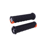 ODI Vanquish MTB lock-on grips with D3O® GRIP™ for mountain bikes, featuring textured rubber surface and lock-on clamps.