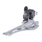 MicroSHIFT Sword front derailleur for 2x10-speed bikes, wide 47mm chainline, lightweight bicycle component with durable construction.