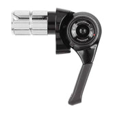 MicroSHIFT MTB bar end shifters for road bikes, featuring adjustable tension and switchable index and friction modes.