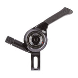 MicroSHIFT MTB thumb shifters for mountain bikes with indexed and friction modes, showing the ergonomic design and gear indicators.