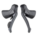MicroSHIFT Sword 10-speed drop bar gravel shifters with mechanical disc brake levers, designed for rugged cycling components.