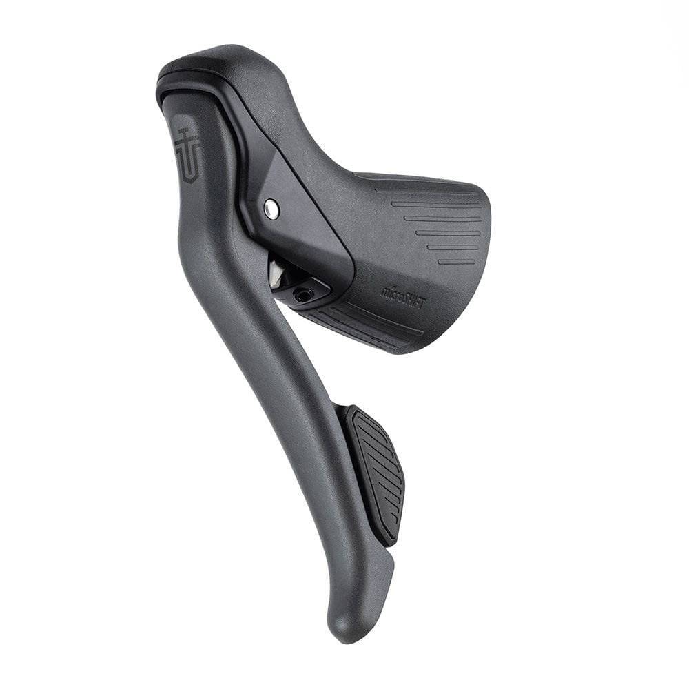 MicroSHIFT Microshift Sword 10-speed drop bar gravel shifters with mechanical disc brake levers, designed for versatile cycling components.