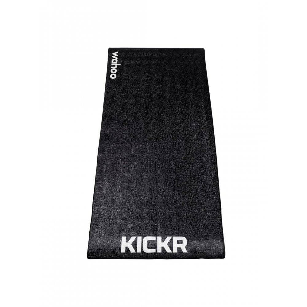 WAHOO KICKR trainer floor mat for indoor cycling, providing floor protection and noise reduction during workouts.