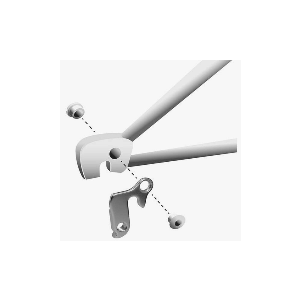 M Part gear hanger for bikes, durable replacement component compatible with various bike brands, shown in close-up view.
