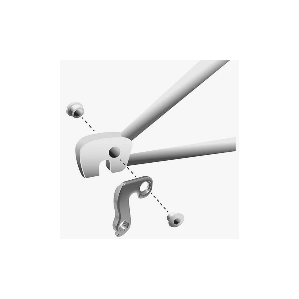 M Part gear hanger for bikes, durable replacement component suitable for various bike brands, shown in close-up image.