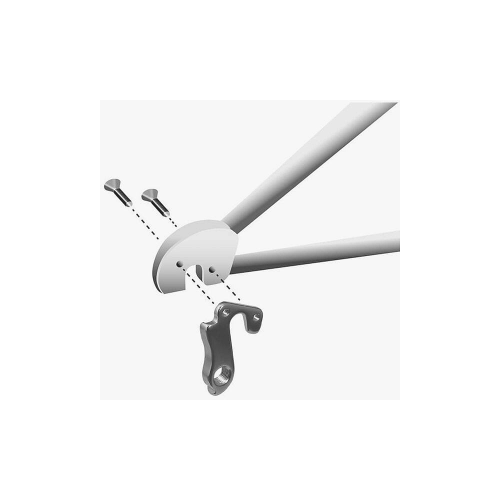 M Part gear hanger for bikes, durable replacement component compatible with various bike brands, shown in close-up view.