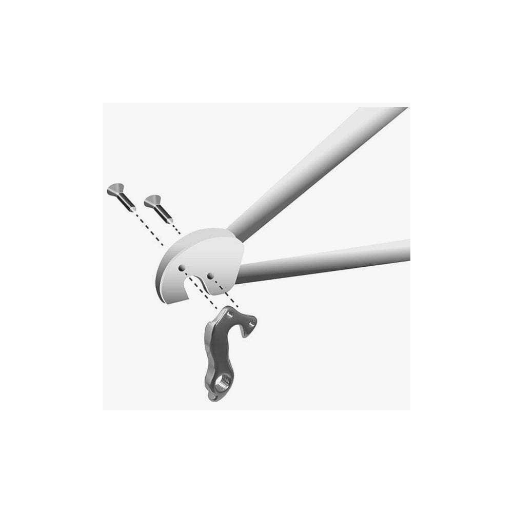 M Part bike gear hanger, durable replacement component for various bike brands, shown in close-up detail.