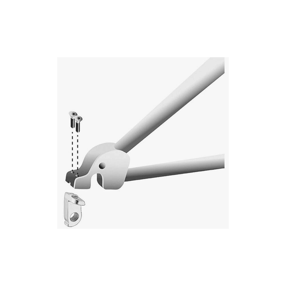 M Part gear hanger for bikes, durable replacement component compatible with various bike brands, shown mounted on a bicycle.