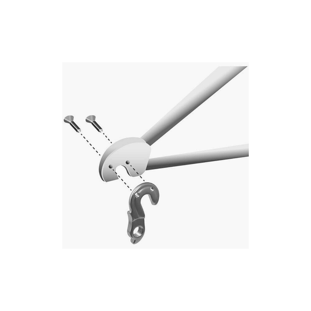 M Part gear hanger for bikes, durable replacement component compatible with various bike brands, shown in close-up view.