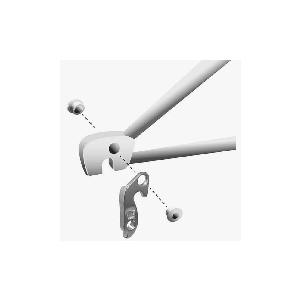 M Part gear hanger for specialized bike frames, a replacement component designed to protect the drivetrain.
