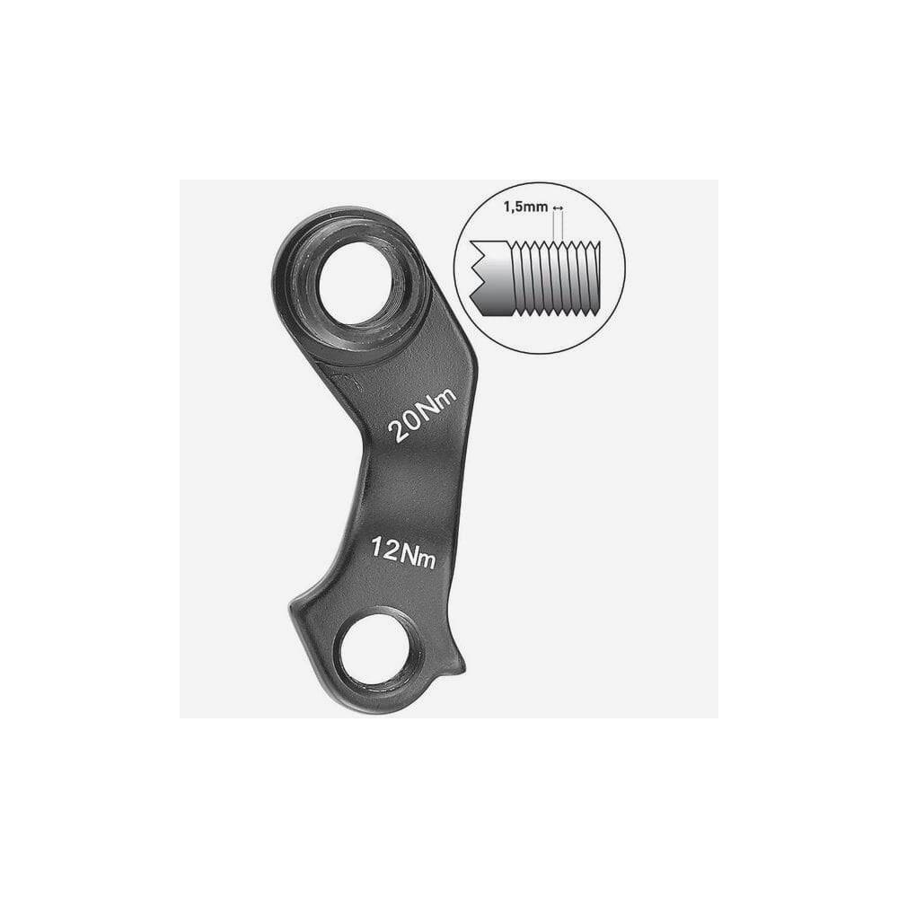 M Part gear hanger for KTM, durable direct mount M12 1.5 replacement component, shown in a close-up view.