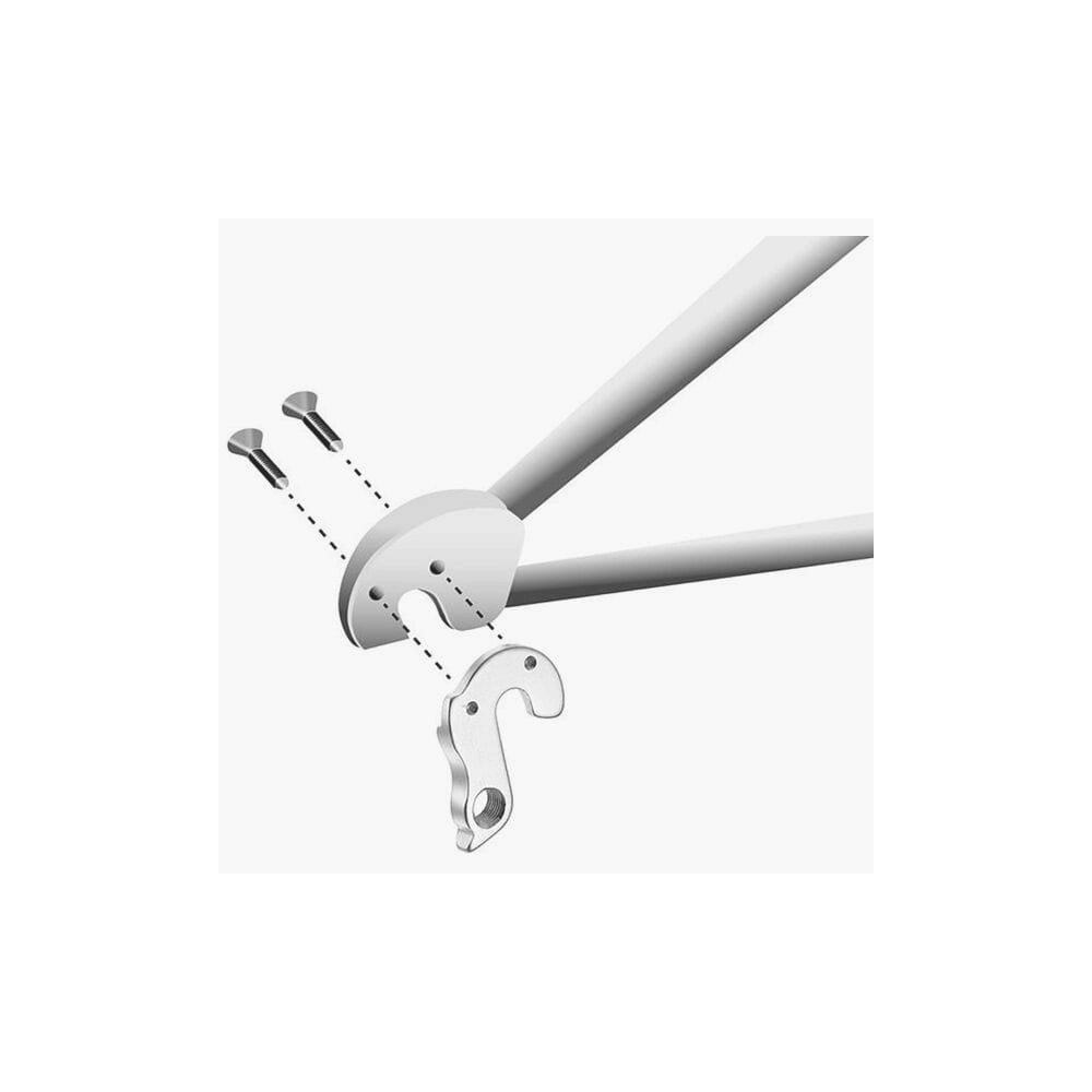 M Part gear hanger for Cannondale bike frame, replacement component for gear shifting and protection, black metal design.