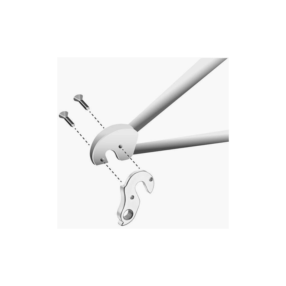M Part gear hanger for bikes, durable replacement component suitable for various bike brands, shown in close-up.