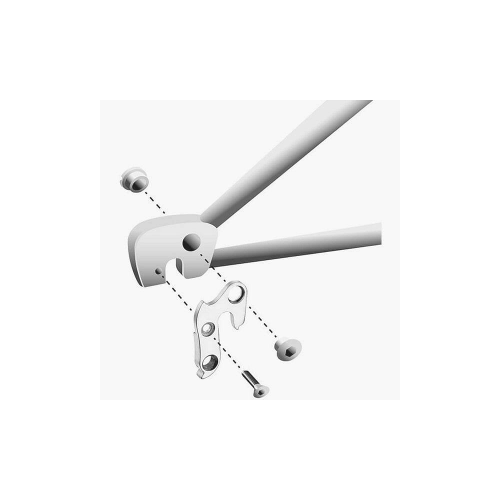 Durable M Part gear hanger for bikes, compatible with various bike brands, shown as a replacement bike component.