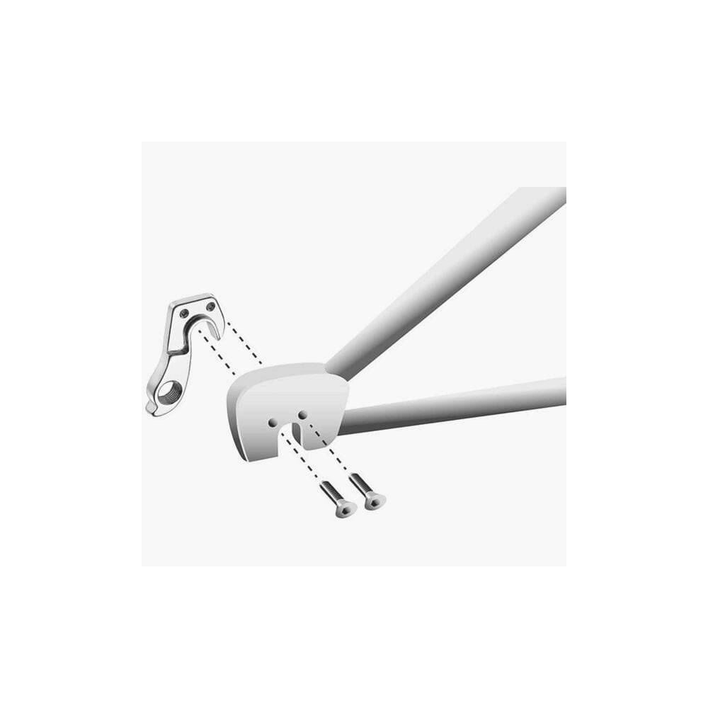 M Part Giant gear hanger for bike frame protection and durability, showcasing a sturdy bike component with mounting holes and metal construction.